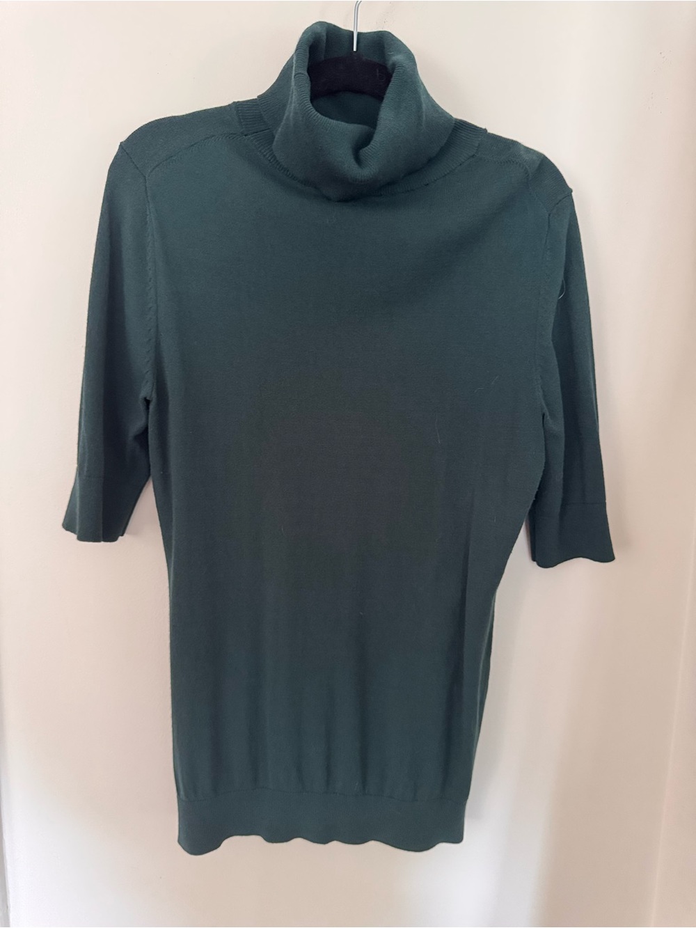 Women’s Turtleneck Short-Sleeve Sweater in Teal